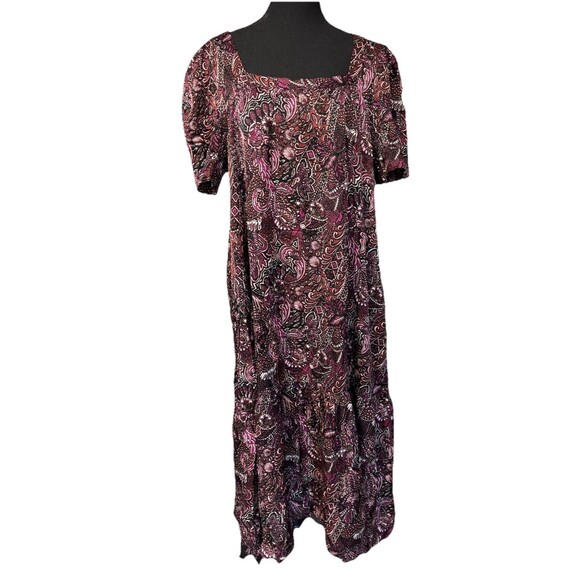 Anthropologie Maeve Maxi Dress Lisabetta Womens PM Square Neck Bohemian retro - Picture 2 of 10